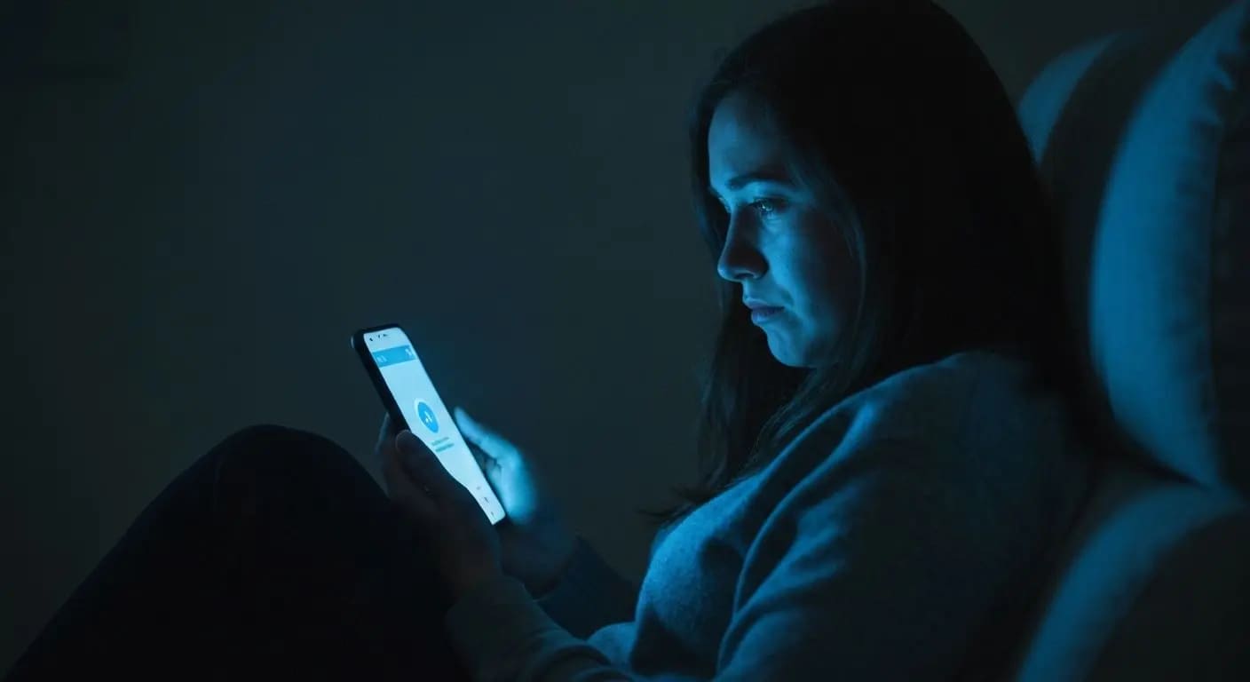 Femme qui consulte MindClarity, les audios pour entrepreneurs